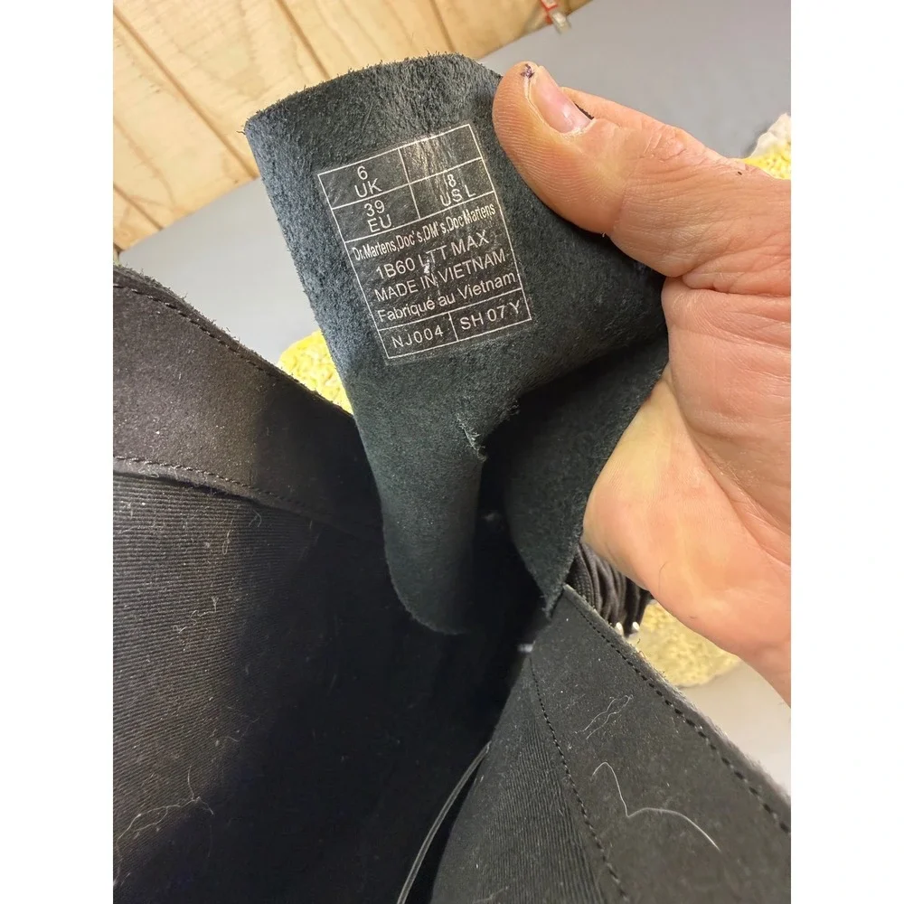 Dr. Martens 1B60 LTT Max Black Leather Knee High Platform Boots Metal Toe USL 8 - Picture 5 of 16